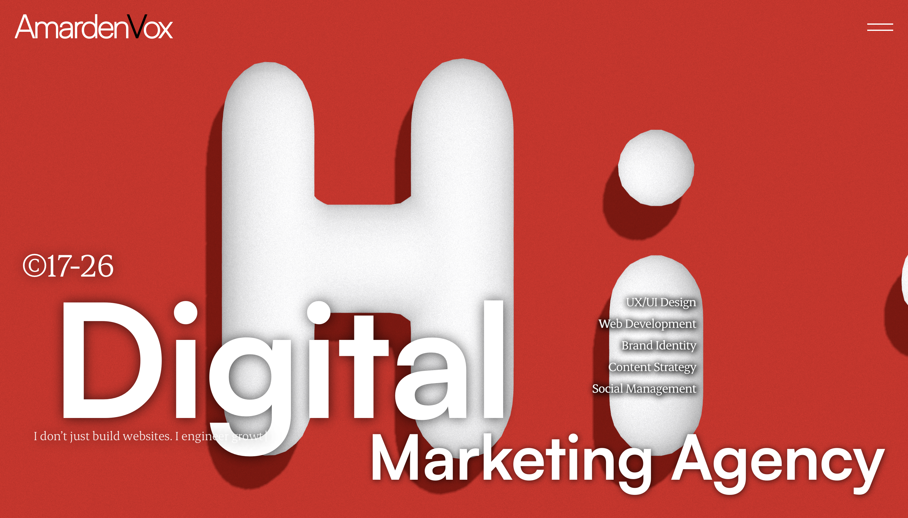 screenshot of Digital marketing agency website